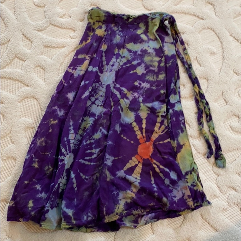 Tie-dye wrap skirt